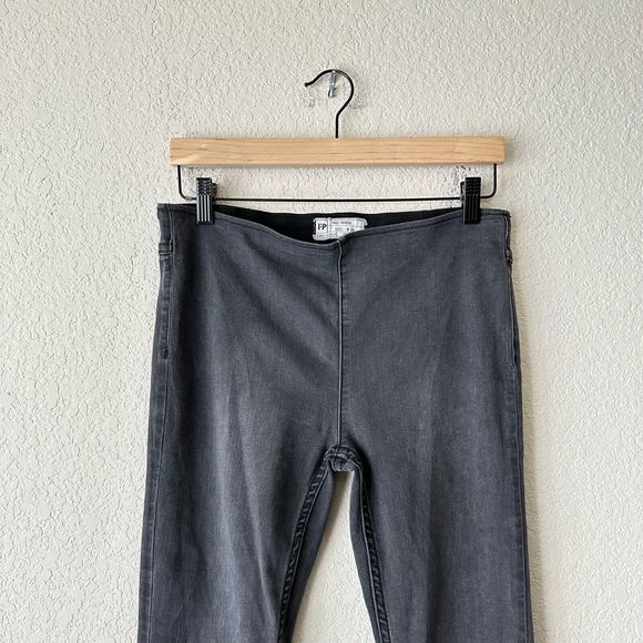 FREE PEOPLE Penny Pull On Flare Jeans in Washed Black - Picture 3 of 13